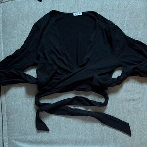 Garage Black Wrap Crop Top